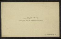 Cartão de visita de A. J. Silva Pinto a Teófilo Braga