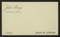Cartão de visita de Júlio Borges a Teófilo Braga