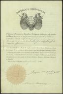 Carta Patente passada a José Mendes Cabeçadas Júnior