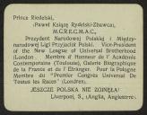 Cartão de Jeszce Polska nie Zginela a Prince Riedelski