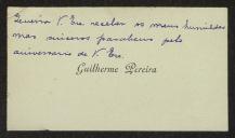 Cartão de visita de Guilherme Pereira a Teófilo Braga