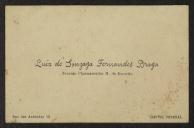 Cartão de visita de Luis de Gonzaga Fernandes Braga a Teófilo Braga