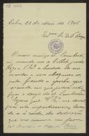 Carta de J. C. Sousa Gonçalves a Teófilo Braga