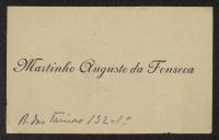 Cartão de visita de Martinho Augusto da Fonseca a Teófilo Braga