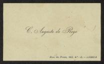 Cartão de visita de C. Augusto do Rego a Teófilo Braga