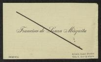 Cartão de visita de Francisco de Sousa Mesquita a Teófilo Braga