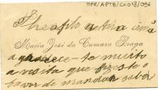 Cartão de visita de Maria José da Câmara Braga