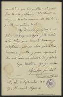 Carta de Alejandro Guichot a Teófilo Braga