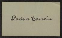 Cartão de visita de Pádua Correia a Teófilo Braga