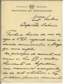 Carta de Alfredo Teixeira Vasconcelos Cunha Abreu Fernandes para o capitão Cabreira