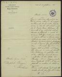 Carta de Antonio Padula, da Societá Scientitico-Artistico-Letteraria Luigi Camoens, a Teófilo Braga
