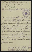 Carta de Artur Lobo de Ávila a Teófilo Braga