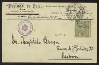 Bilhete-postal de Ribeiro de Carvalho a Teófilo Braga