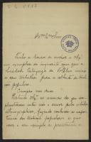 Carta de Alfredo F. de Faria, Secretário da Sociedade Portuguesa de Folclore, a Teófilo Braga