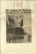 "Ao visitar com larga demora o ""Santa Maria"" o Presidente General Péron saudou calorosamente Portugal e o seu Chefe do Estado"