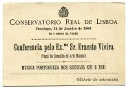 Bilhete de admissão da Conservatória Real de Lisboa