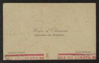 Cartão de visita de Weiss de Oliveira a Teófilo Braga