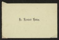 Cartão de visita de Reinhold Kohler a Teófilo Braga