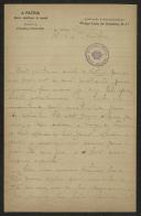 Carta de França Borges, director de "A Pátria", a Teófilo Braga