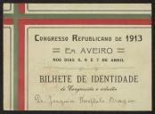 Bilhete de identidade do Congressista, do Congresso Republicano de 1913