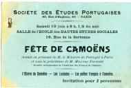 Cartão da Société des Études Portugaises a Teófilo Braga