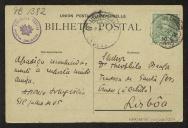 Bilhete-postal de Afonso Lopes Vieira para Teófilo Braga