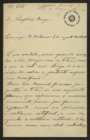 Carta de Carlos de Mendonça de Pimentel e Melo a Teófilo Braga