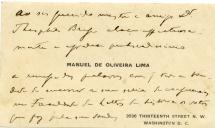 Cartão de visita de Manuel de Oliveira Lima