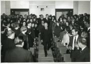 Fotografia de Américo Tomás presidindo às cerimónias comemorativas do 25.º aniversário Instituto Nacional de Educação Física (INEF)