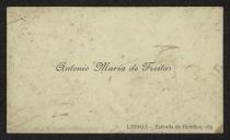 Cartão de visita de António Maria de Freitas a Teófilo Braga