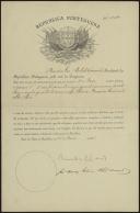 Carta patente de Bernardino Machado promovendo Sidónio Pais a major graduado