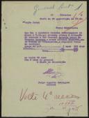 Cópia da nota de serviço da Direção-geral do Ministério da Guerra com a contagem do tempo de serviço de Óscar Carmona
