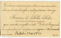 Cartão de visita de Francisco de Salles Sodré