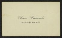Cartão de visita de Sousa Fernandes a Teófilo Braga