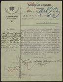 Nota de serviço nº 1959 do Ministério da Guerra relativa à ordem de prisão a Manuel Gomes da Costa
