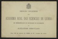 Cartão da Academia Real das Ciências de Lisboa a Teófilo Braga