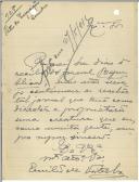 Carta de Emílio de Viterbo para António José de Almeida