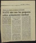NATO não nos fez proposta sobre armamento nuclear