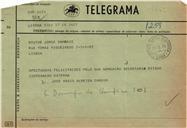 Telegrama de José Vasco Almeida Cardim para Jorge Sampaio