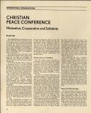 Christian Peace Conference: motivation, cooperation and solidarity