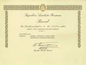 Certificado da condecoração atribuído a Francisco da Costa Gomes