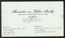 Cartão pessoal de Alexandra von Böhm-Amolly