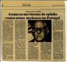 Arrancou movimento de opinião contra armas nucleares em Portugal