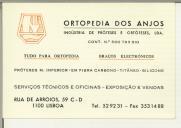 Cartão da empresa Ortopedia dos Anjos