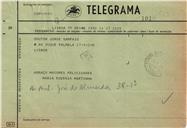Telegrama de Maria Eugénia Pinto de Magalhães Martinha para Jorge Sampaio
