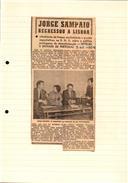 Recorte de jornal Diário de Notícias sobre o regresso de Jorge Sampaio a Lisboa