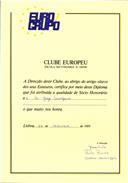 Diploma atribuído pelo Clube Europeu da Escola Secundária D. Dinis a Jorge Sampaio
